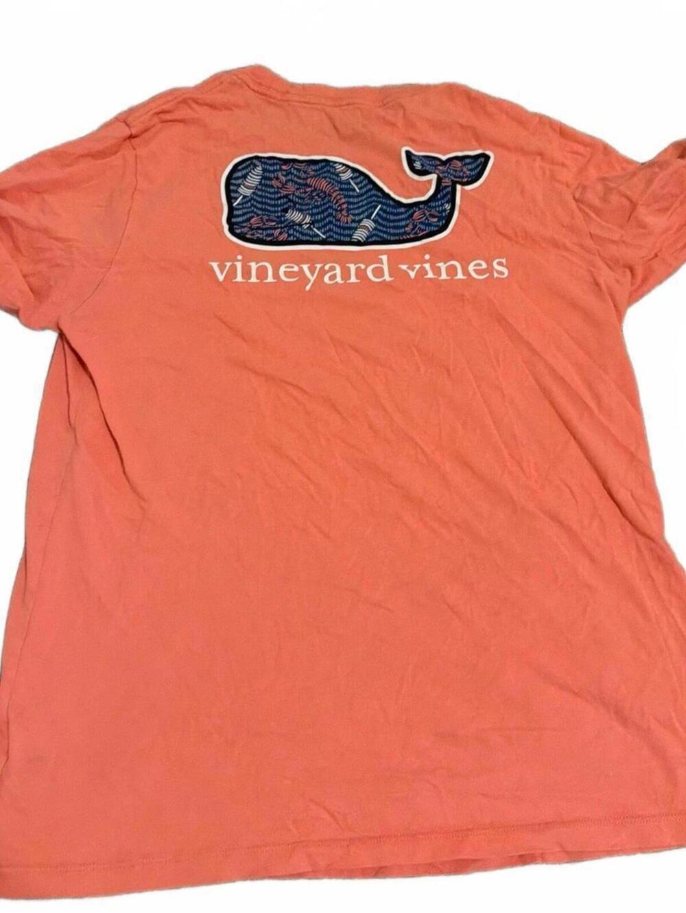 Vineyard Vines Boys XL Coral Whale Logo Tee